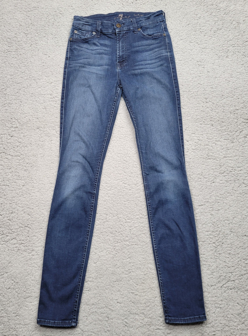7 For All Mankind Jeans Womens 26 Blue Mid-Rise Skinny 24x29*